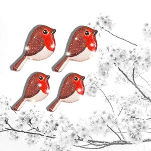 Handmade Sparkle Robin Stud Earrings: Bird Lover Gift