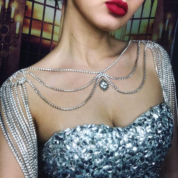 Epaulettes Shoulder Necklace Drape Necklace Capelet Necklace Etsy