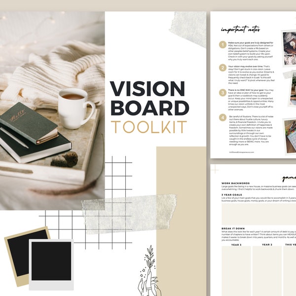 Vision Board Workbook 2024, Manifestation Planner, Goal Setting Planner, Vision Board Planner, Success Planner, Monthly Planner