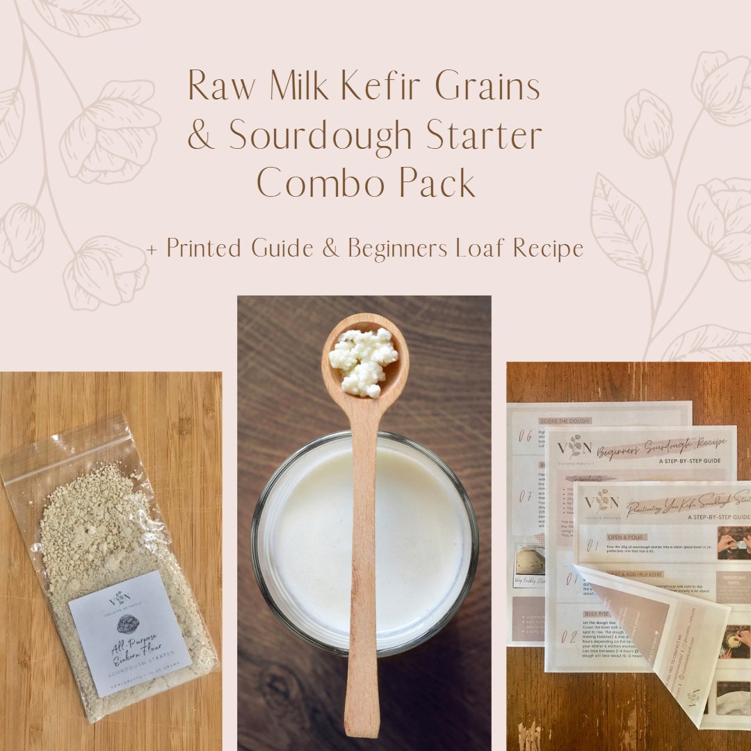Raw Milk Kefir Grains Whole Wheat Einkorn Flour Sourdough Etsy