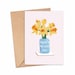 Happy Mother's Day Card - Daffodils in Vase - A6 Card 