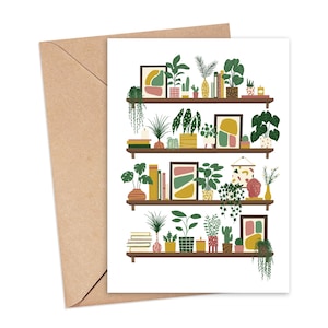 Plants on Shelves Illustrated Greeting Card | Blank Card, Birthday Card, Thinking of You Card - A6 Card