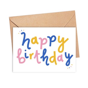Happy Birthday Illustrated Greeting Card - A6