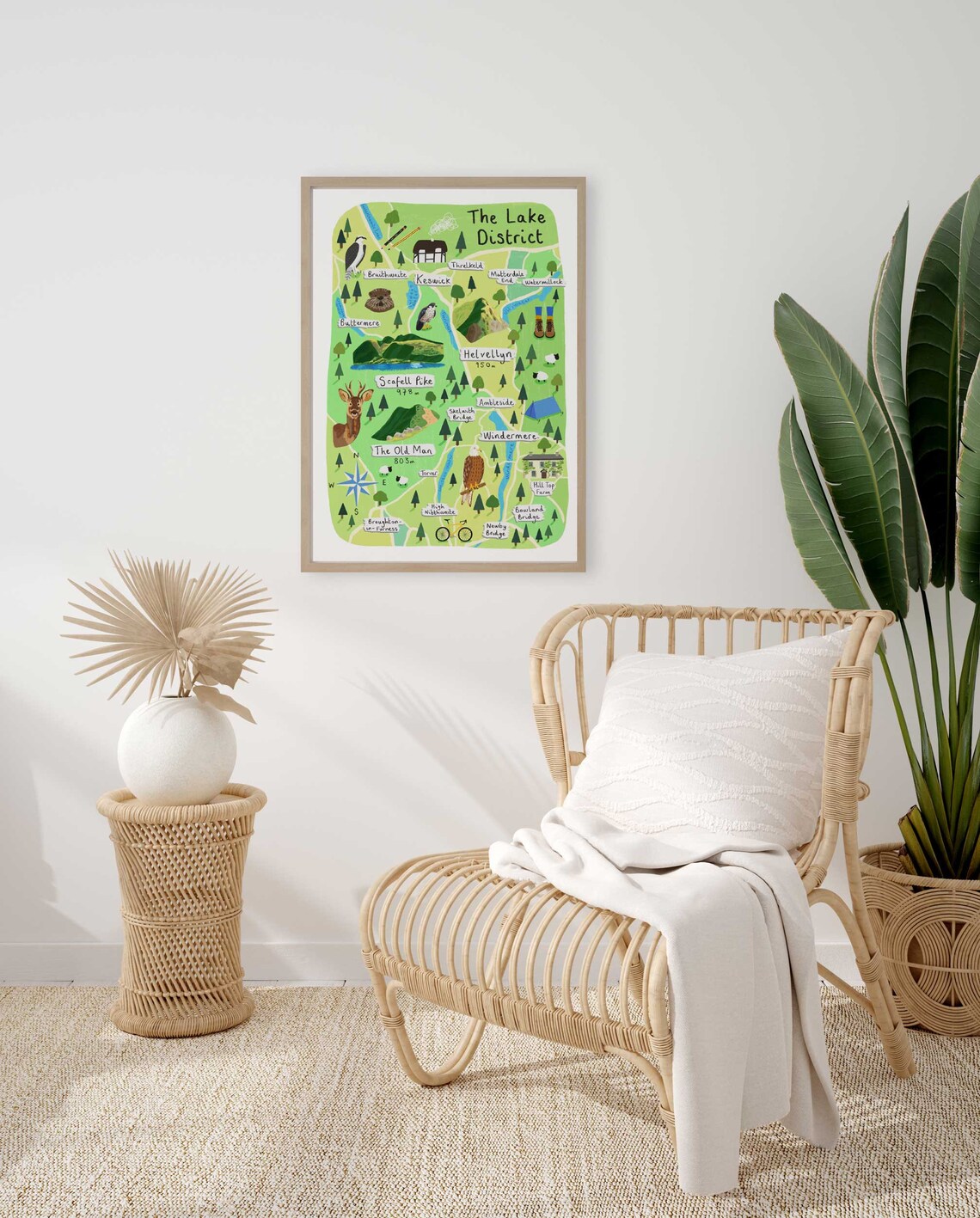 Lake District Illustrated Map Print A6 A5 A4 A3 | Etsy UK