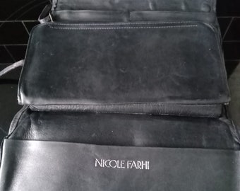 Vintage Nicole Farhi black leather purse