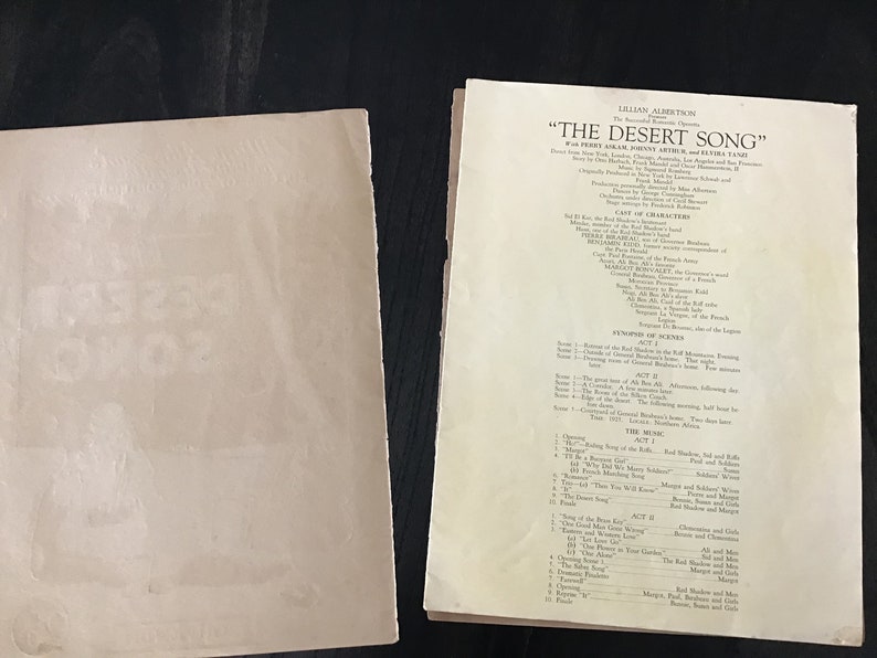 The Desert Song, Original Souvenir of Lillian Albertsons Thrilling Operetta image 3