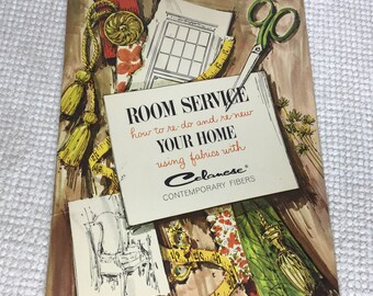 Celanese Contemporary Fabrics, Room Service, how to re-do and re-new your home using Celanese fibers, MCM home decor, 1965