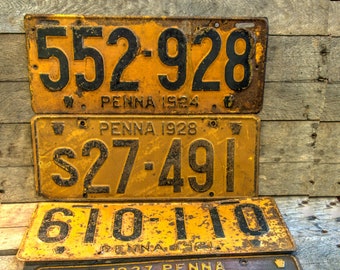 Vintage Pennsylvania 1920's license plates