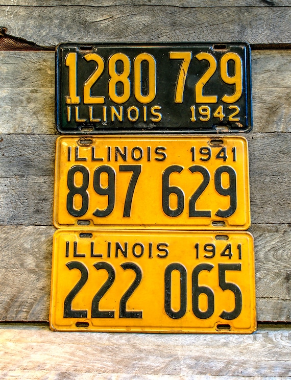 Vintage Illinois 1940's License Plates - Etsy
