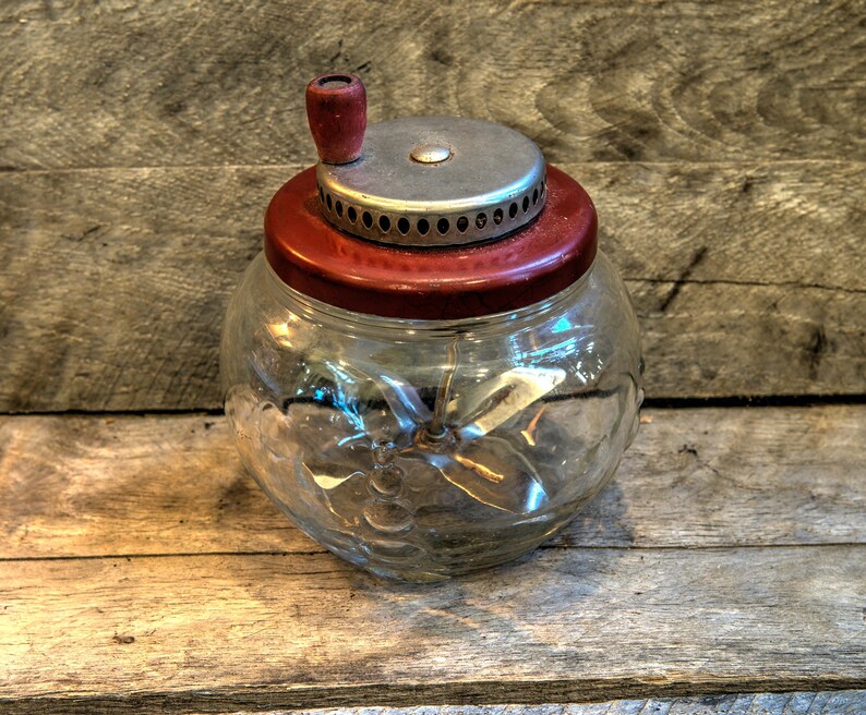 Antique Glass Jar Egg Beater Etsy
