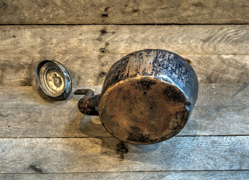 Antique Brass and Copper Tea Pot