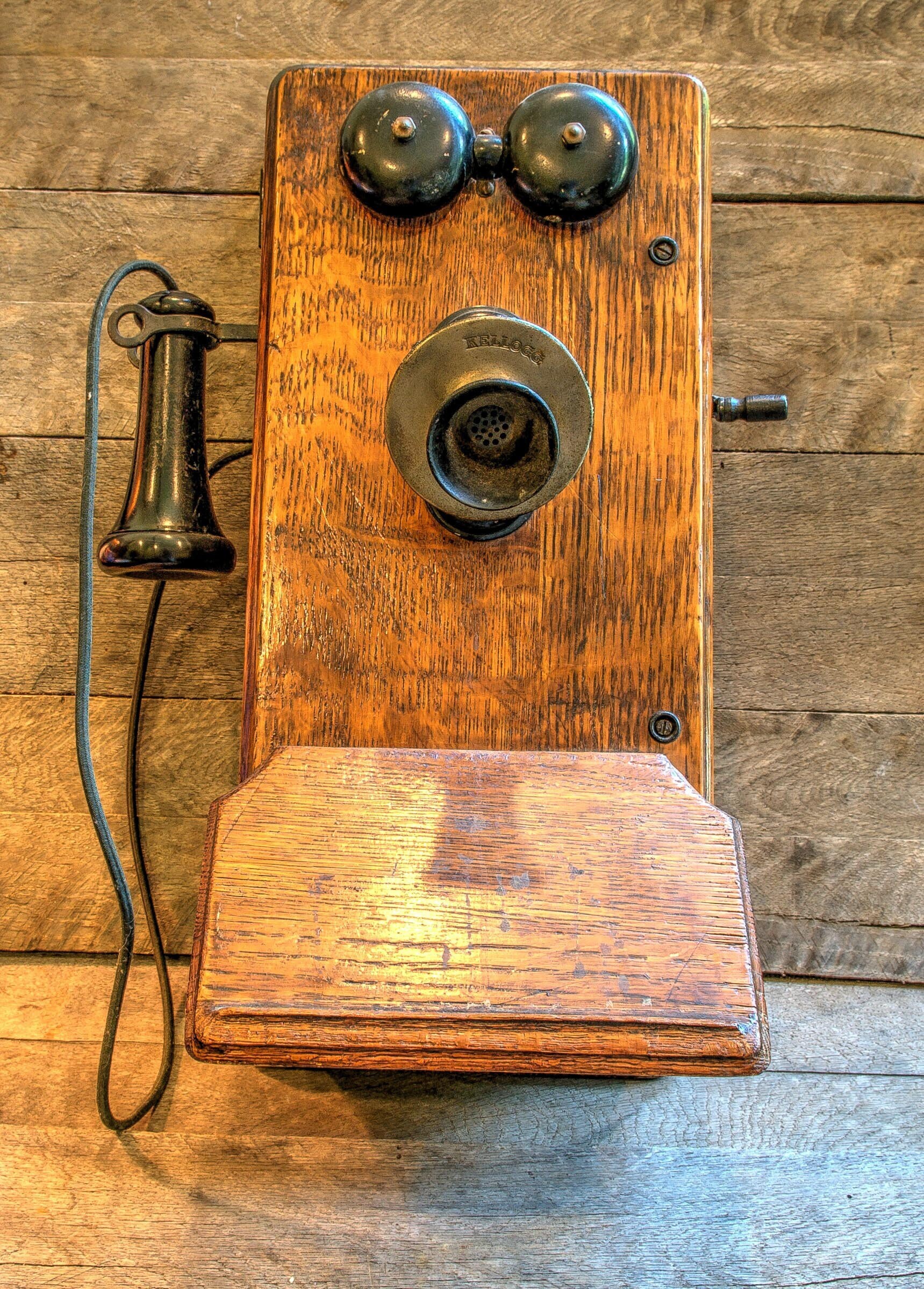 1912 wood metal wall hanging retro Antique phone Vintage corded telephone  F013