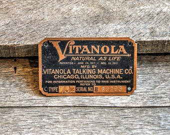 Vitanola brass label