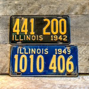Vintage Illinois 1940&#39;s license plates