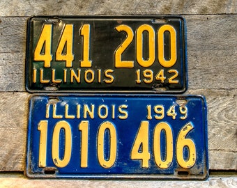 Vintage Illinois 1940's license plates