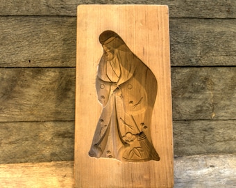 Rare Japanese Cherry Wood Kasigata Mold: Elder or Bananas