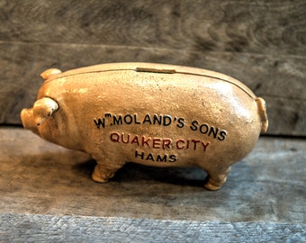 Vintage Advertisement Penny Bank Pig