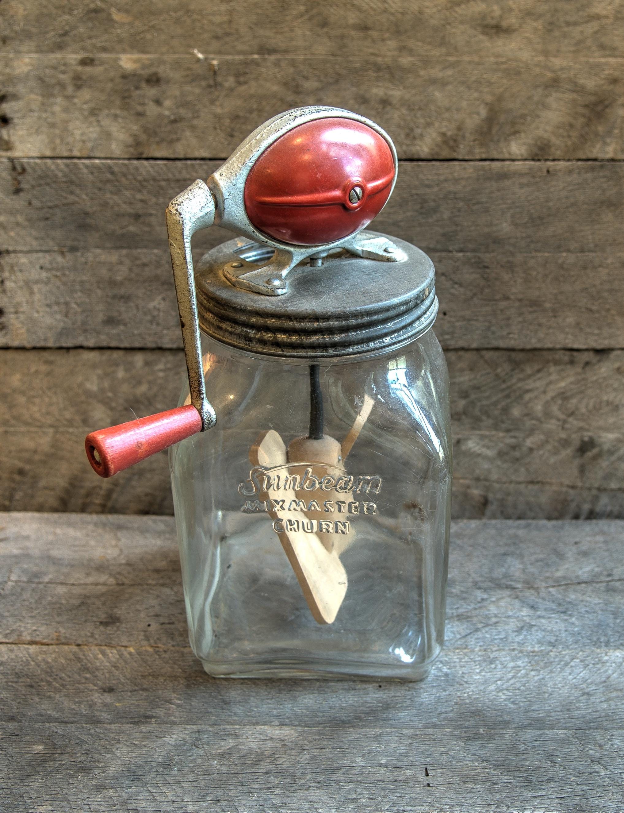 ETAIN（錫）ピュータークリームピッチャー Vintage Daisy Churn Model B With Sunbeam Mixmaster Jar - Etsy