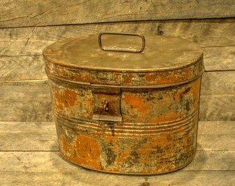 Vintage tin storage bin