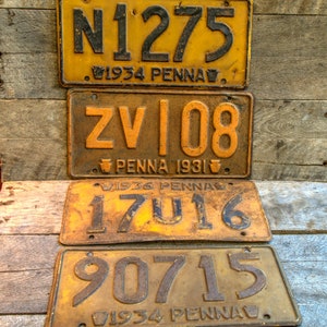 Vintage 1930&#39;s Pennsylvania license plates