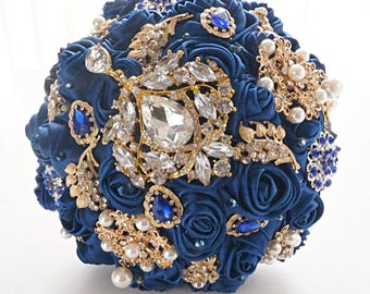 blue gold wedding etsy