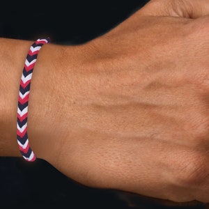 Pulsera negra/blanca/roja, pulsera de hombre, pulsera de fútbol, pulsera de la amistad, pulsera.