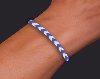 Bracelet d'amitié queue de poisson/bracelet bleu royal et blanc/bracelets aux couleurs de l'équipe