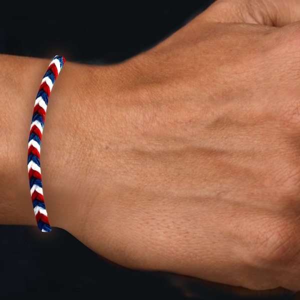 Great Britain Red White & Blue Friendship Bracelet