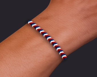 Fishtail Great Britain Friendship Bracelet/ British Colours Bracelet/ Friendship Bracelet