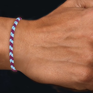 Sky blue/ burgundy bracelet,men&#39;s bracelet,football colours bracelet, friendship bracelet,bracelet.