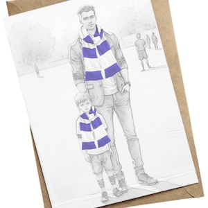Tarjeta de papá de fútbol azul y blanco / Tarjeta del mejor papá / Tarjeta del Día del Padre de Fútbol / Tarjeta de cumpleaños de papá