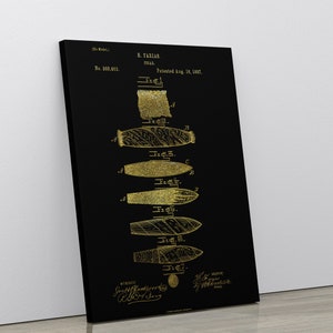 Cigar Patent Print On Canvas, Cigar Decor, Cigar Art Print, Cigar Lover Gift, Cigar Art,  Man Cave Decor, Gift For Dad, Father&#39;s Day Gift