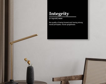 Printable Integrity Definition Wall Art Office Decor, Entrepreneur Art, Business Inspiration, Digital Download