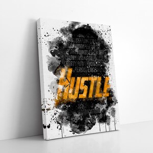 Motivational Wall Art For Home Or Office, Motivational Canvas, Office Decor, Home Decor, Hustle, Gift For Entrepreneur Free Shipping
