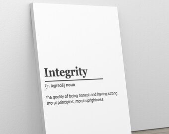 Printable Integrity Definition Wall Art Office Decor, Entrepreneur Art, Business Inspiration, Digital Download