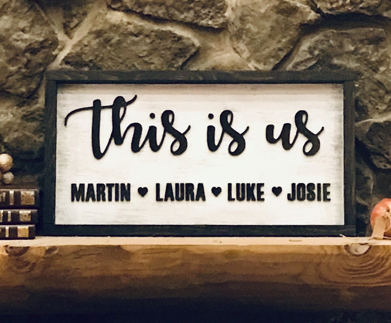 This is us wood sign black and white 3D framed sign this Etsy