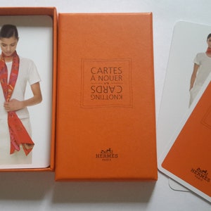 Hermes vintage knotting cards set, illustrated creative ideas how to wear Hermes scarves, CARTES A NOUER , rare