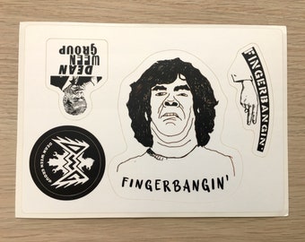 FINGERBANGIN' Dean Ween Group Sticker Sheet!  5x7, 4 stickers!  DWG Ween Rock2
