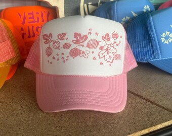 Pink Gooseberry Pattern Trucker Hat - Pyrex