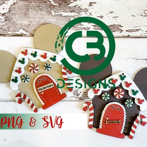 Mickey Gingerbread Christmas Ornament/Shirt Design Cut File SVG