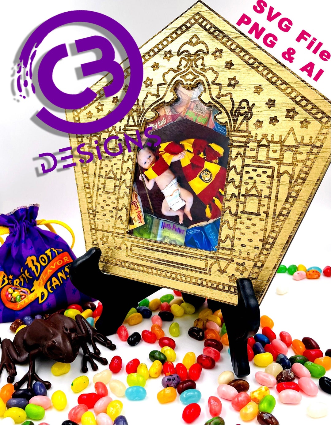 Chocolate Frog Card Photo Frame - Etsy