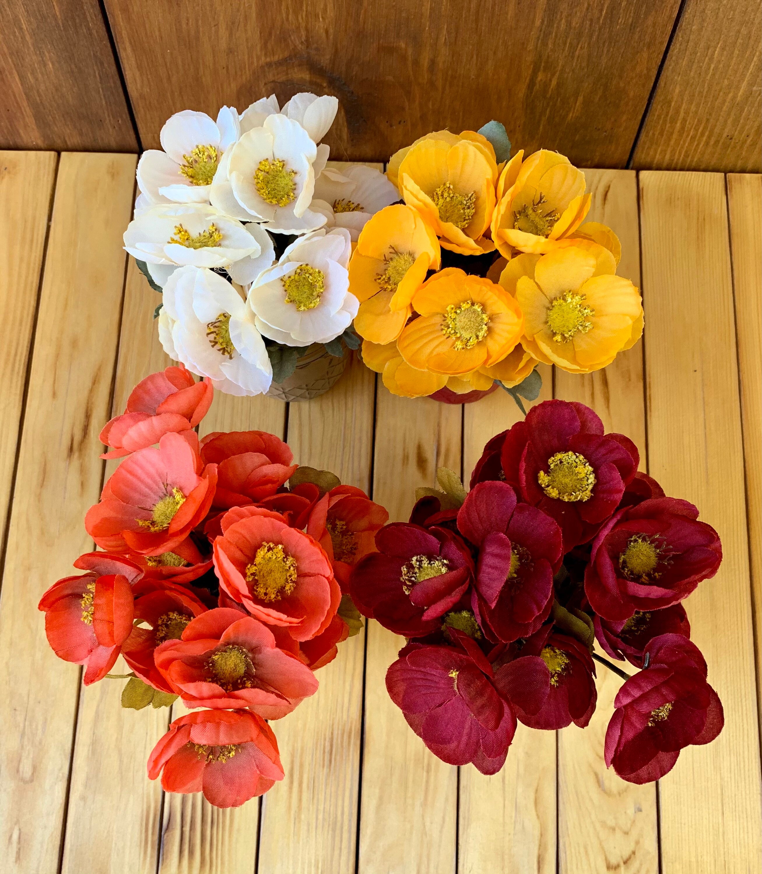 Mason Jars & Poppy Flowers Tabletop Decor Farmhouse Decor Etsy