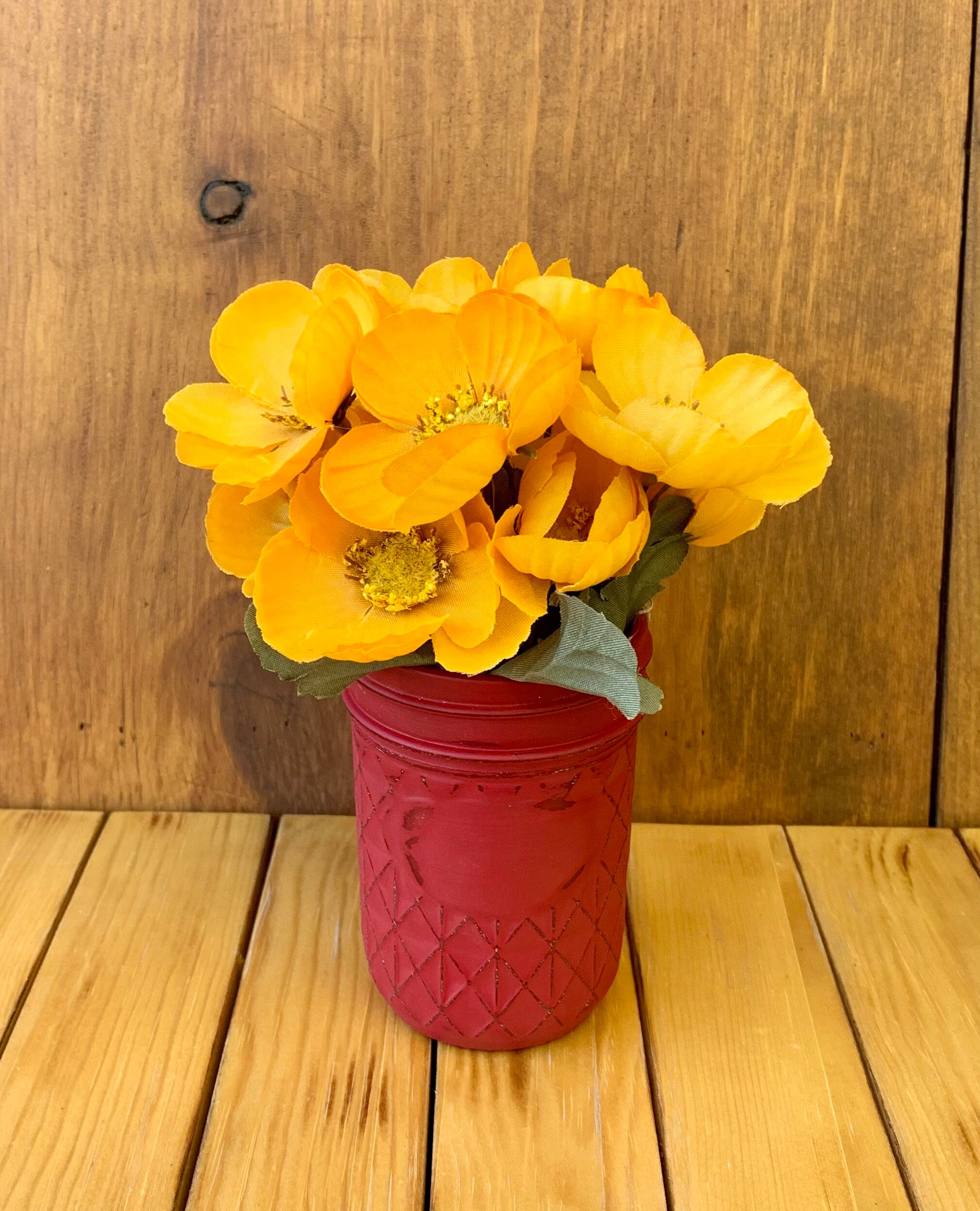 Mason Jars & Poppy Flowers Tabletop Decor Farmhouse Decor Etsy