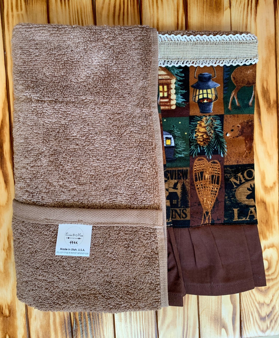 Rustic Cabin Lodge Decorative Hand Towel Bathroom Decor Etsy