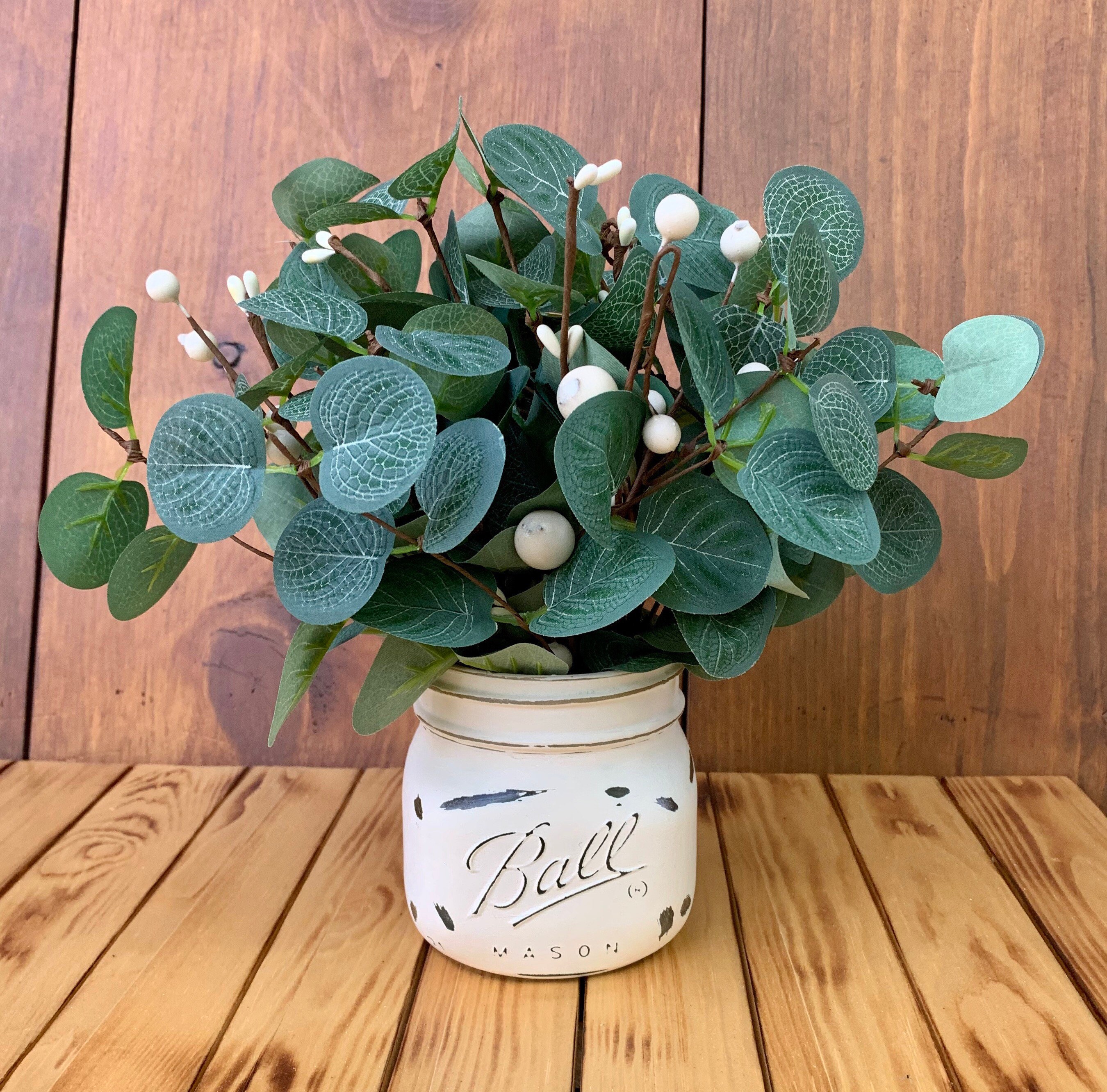 Eucalyptus & Mason Jar Wedding Decor Mason Jar Decor Etsy