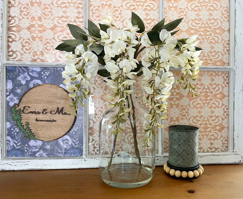 Farmhouse Glass Jug Centerpiece Vintage Vase Floral Etsy