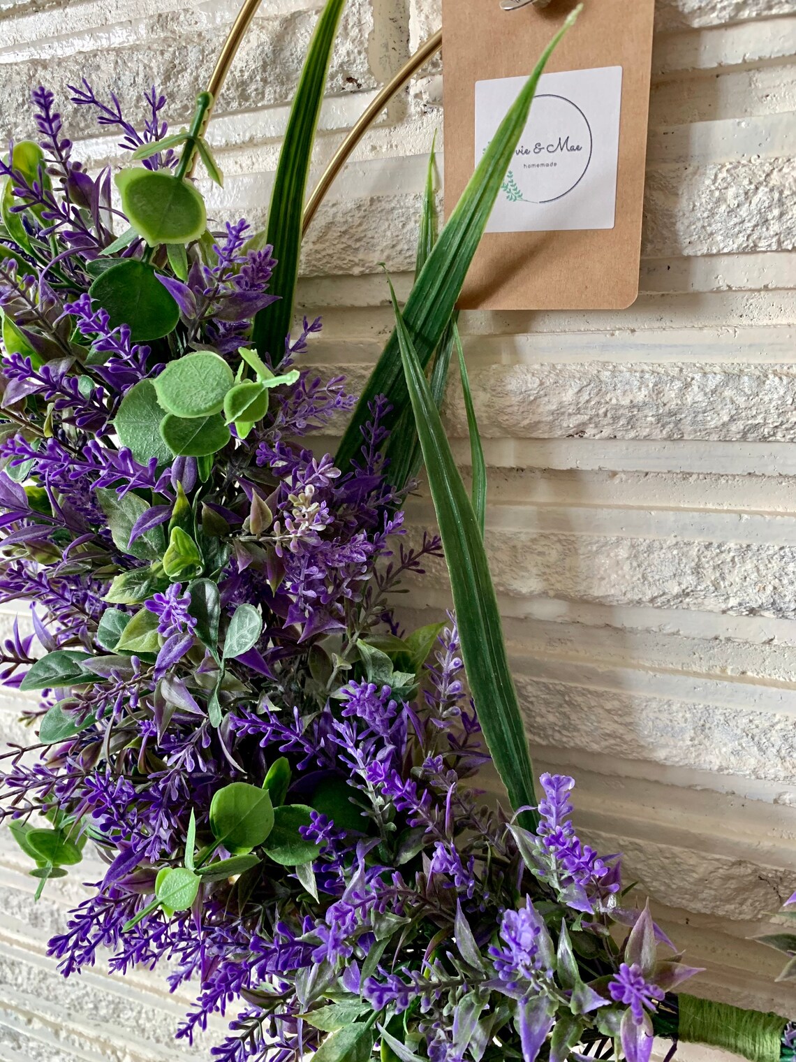 Lavender & Eucalyptus Double Hoop Wreath Modern Front Door  Etsy