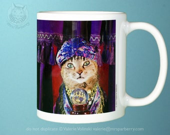 Fortune Teller Cat Mug, Cute Cat Mug, Crazy Cat Lady Mug, Cat Gift Mug, Cat Lovers Mug, Cat Coffee Mug, Cat Tea Mug