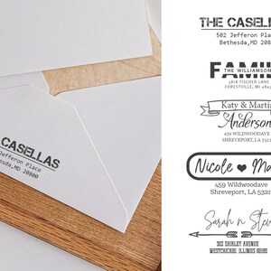 Sello de dirección de retorno / Autoentintado Familia de negocios moderna o Sello de boda / Regalo de inauguración de la casa / Sello de dirección personalizado / Sello personal