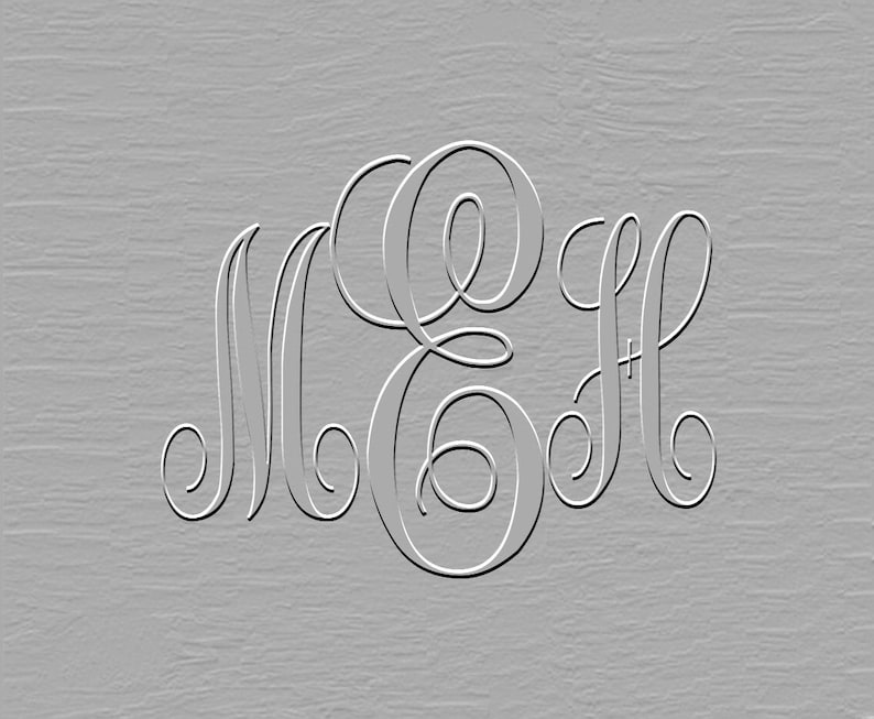 May include: A monogram with the letters M, E, and H in a cursive script font. The letters are intertwined and have a decorative flourish.